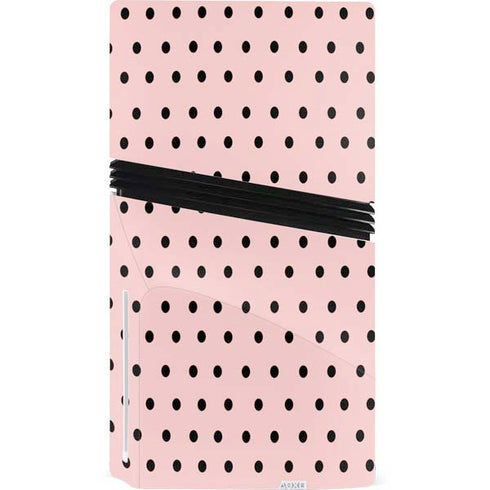 Pink and Black Polka Dots PS5 Pro Disk Bundle Skin