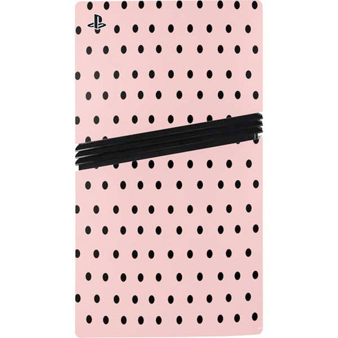 Pink and Black Polka Dots PS5 Pro Disk Console Skin