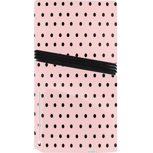 Pink and Black Polka Dots PS5 Pro Disk Console Skin