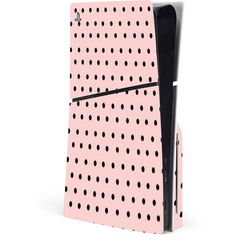 Pink and Black Polka Dots PlayStation PS5 Skins
