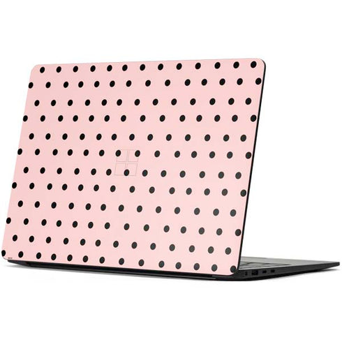 Pink and Black Polka Dots Surface Laptop 7 13.8in Skin