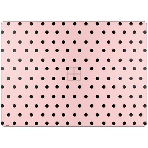 Pink and Black Polka Dots Surface Laptop 7 13.8in Skin