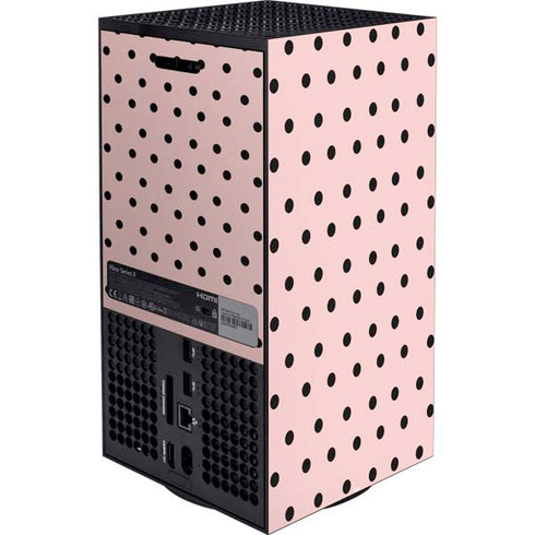 Pink and Black Polka Dots XBox Series X Digital Edition Bundle Skin