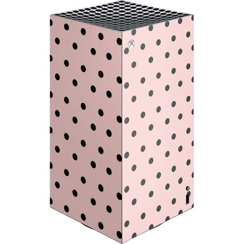 Pink and Black Polka Dots XBox Series X Digital Edition Console Skin