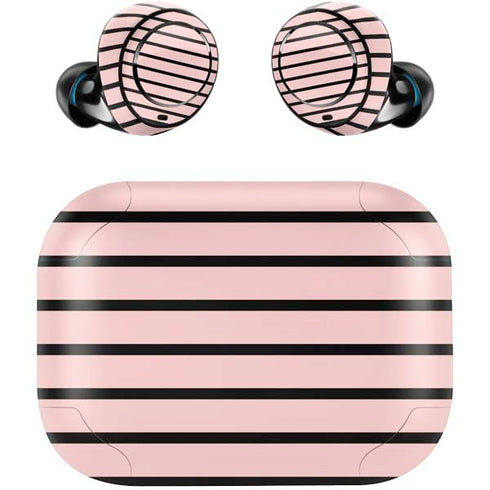 Pink and Black Stripes Amazon Echo Buds Skin