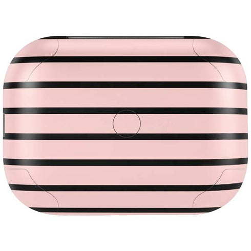 Pink and Black Stripes Amazon Echo Buds Skin