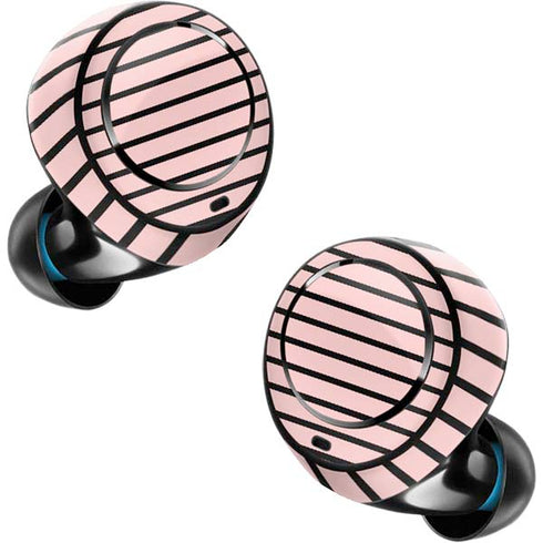 Pink and Black Stripes Amazon Echo Buds Skin