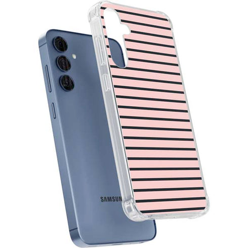 Pink and Black Stripes Galaxy A55 5G Clear Case
