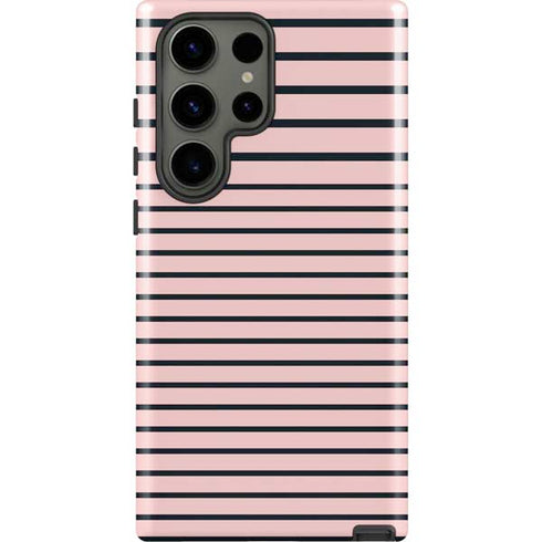 Pink and Black Stripes Galaxy S23 Ultra Pro Case