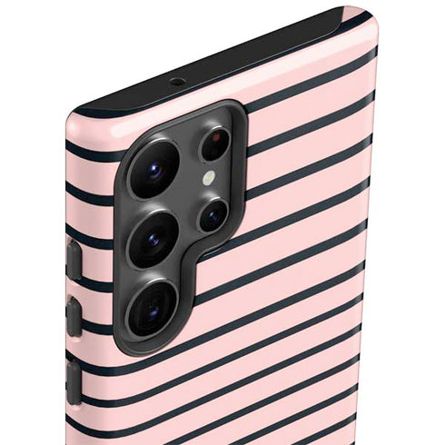Pink and Black Stripes Galaxy S23 Ultra Pro Case