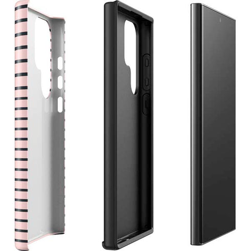 Pink and Black Stripes Galaxy S23 Ultra Pro Case