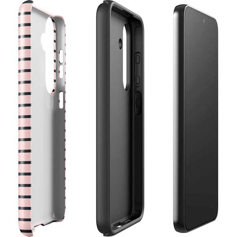 Pink and Black Stripes Galaxy S25 Impact Case
