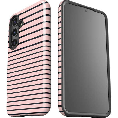 Pink and Black Stripes Galaxy S25 Impact Case