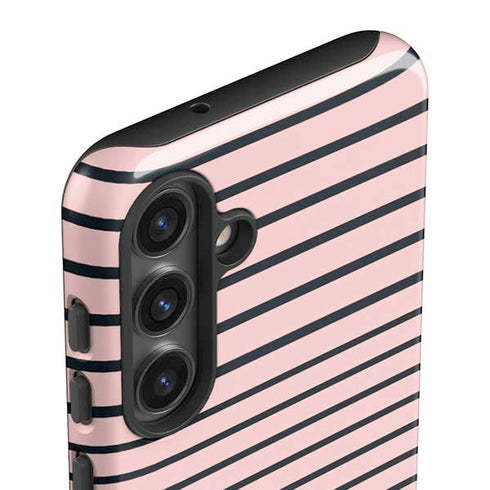Pink and Black Stripes Galaxy S25 Plus Impact Case