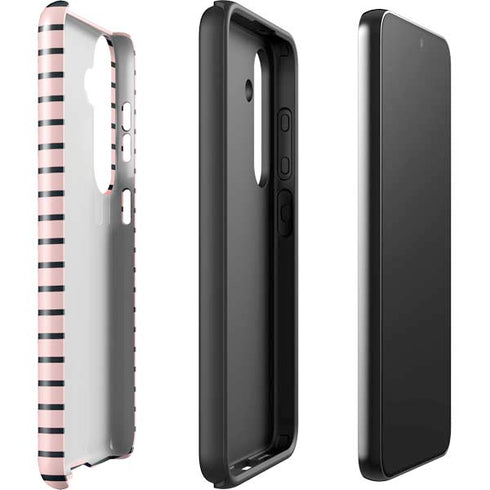 Pink and Black Stripes Galaxy S25 Plus Impact Case