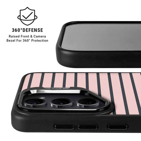 Pink and Black Stripes Galaxy S25 Plus Kickstand Case