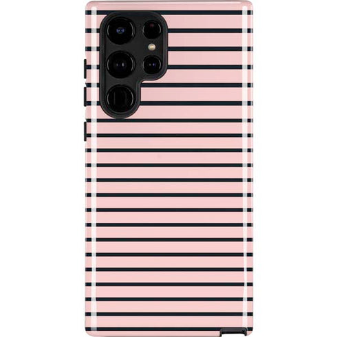 Pink and Black Stripes Galaxy S25 Ultra Impact Case