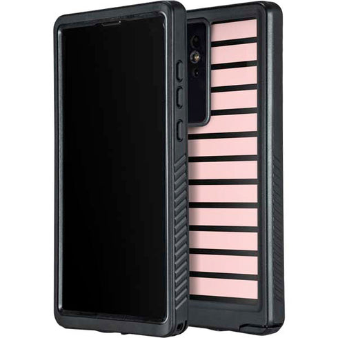 Pink and Black Stripes Galaxy S24 Ultra Waterproof Case