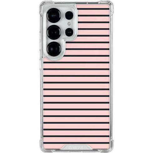 Pink and Black Stripes Galaxy S25 Ultra Clear Case