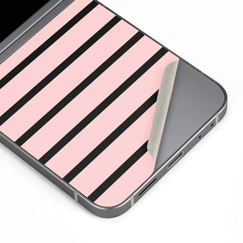 Pink and Black Stripes Galaxy Z Flip6 Skin