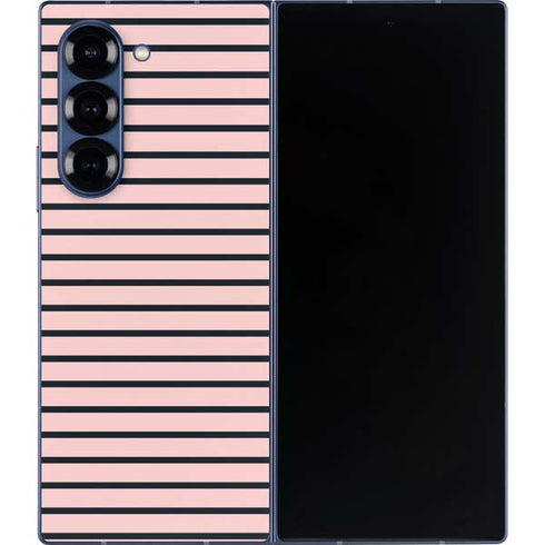 Pink and Black Stripes Galaxy Z Fold6 Skin