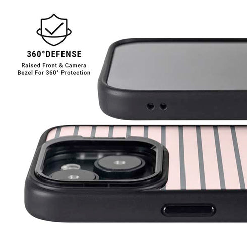 Pink and Black Stripes iPhone 14 Plus Kickstand Case