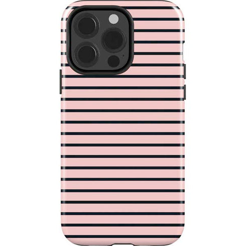 Pink and Black Stripes iPhone 15 Pro Impact Case