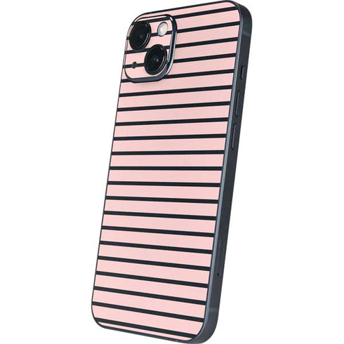 Pink and Black Stripes iPhone 15 Skin