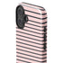 Pink and Black Stripes iPhone 16 Impact Case