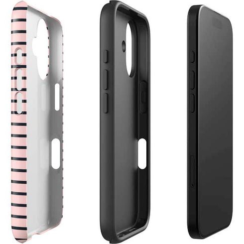 Pink and Black Stripes iPhone 16 Impact Case