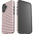 Pink and Black Stripes iPhone 16 Plus Impact Case
