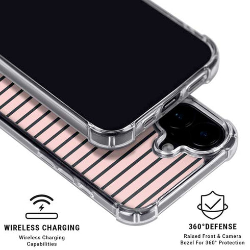 Pink and Black Stripes iPhone 16 Plus MagSafe Case