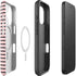Pink and Black Stripes iPhone 16 Plus Magsafe Impact Case
