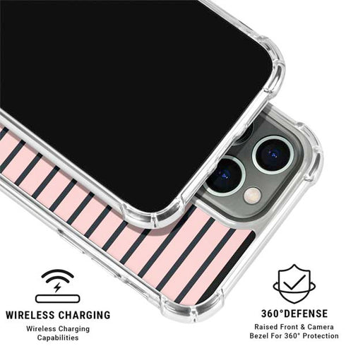 Pink and Black Stripes iPhone 16 Pro Clear Case
