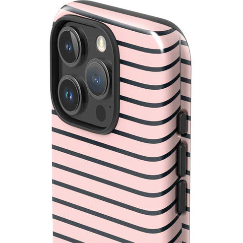 Pink and Black Stripes iPhone 16 Pro Max Impact Case
