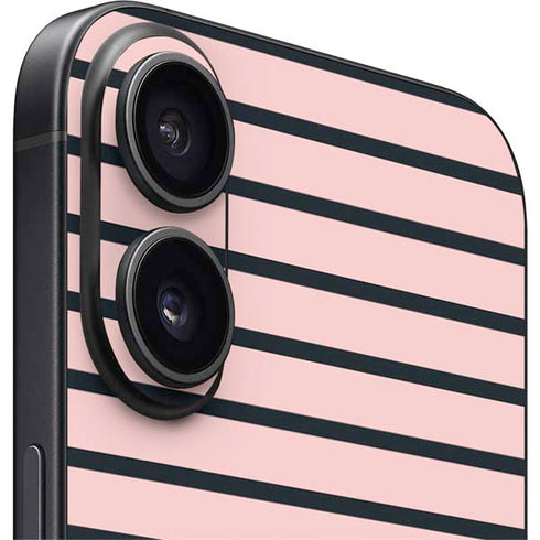 Pink and Black Stripes iPhone 16 Skin