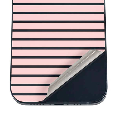 Pink and Black Stripes iPhone 16 Skin