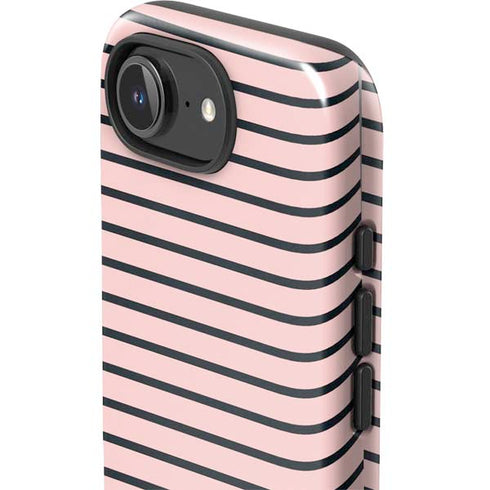 Pink and Black Stripes iPhone 16e Impact Case