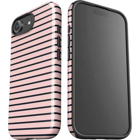 Pink and Black Stripes iPhone 16e Impact Case