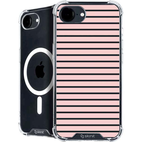 Pink and Black Stripes iPhone 16e MagSafe Case