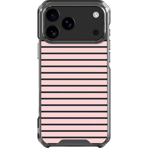Pink and Black Stripes iPhone 18 Pro Max Clear Case