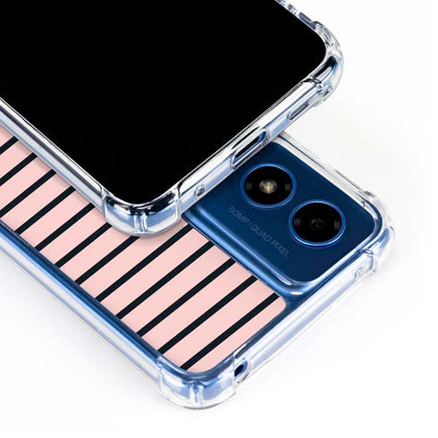 Pink and Black Stripes Moto G 5G (2024) Clear Case