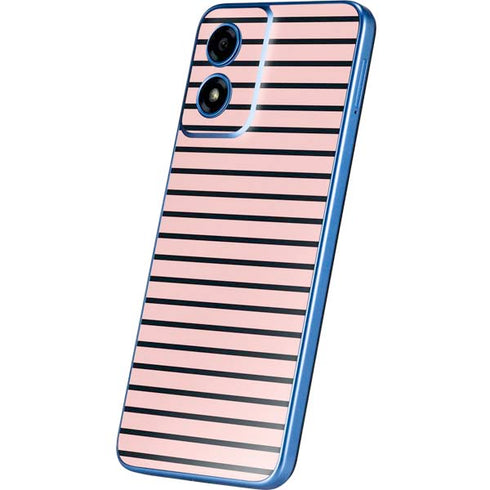 Pink and Black Stripes Moto G Play 4G (2024) Skin