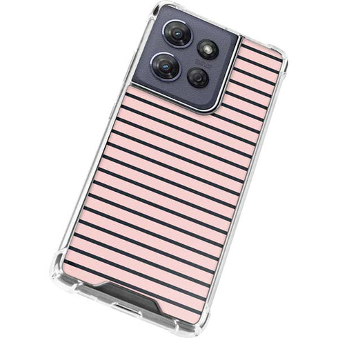 Pink and Black Stripes Moto G Play 5G (2025) Clear Case