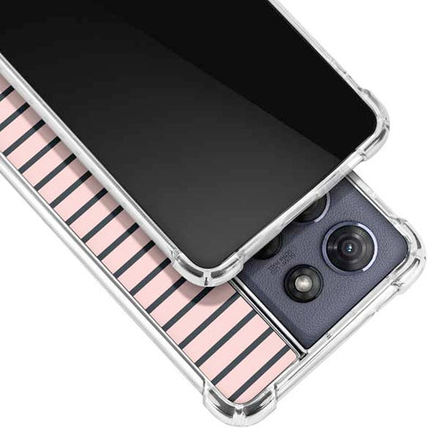 Pink and Black Stripes Moto G Play 5G (2025) Clear Case