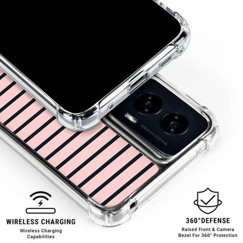 Pink and Black Stripes Moto G Power 5G (2024) Clear Case