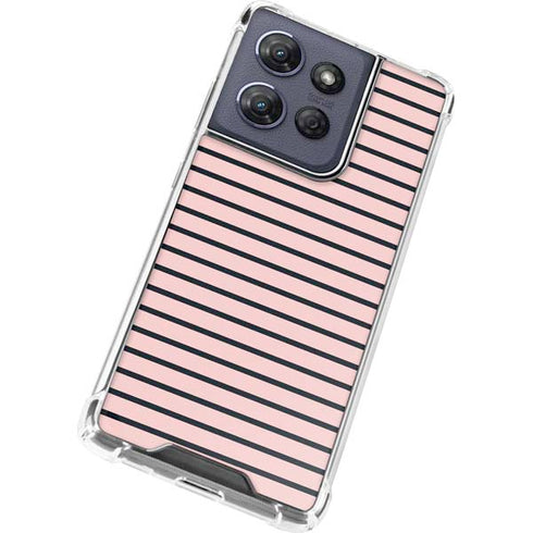 Pink and Black Stripes Moto G Stylus 5G (2025) Clear Case