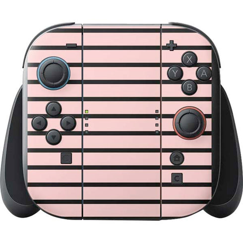 Pink and Black Stripes Nintendo Switch 2 (2025) with Joy-Con Skin