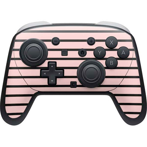 Pink and Black Stripes Nintendo Skins