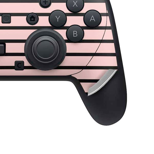Pink and Black Stripes Nintendo Switch 2 (2025) Pro Controller Skin